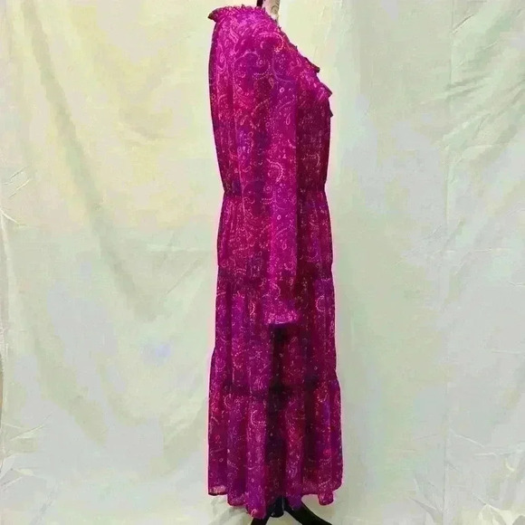 Beach Lunch Lounge Collection Med Long Sleeves Sheer Coverup Maxi Dress - Picture 5 of 16